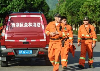 PASUKAN keselamatan dikerah mengesan dua lagi harimau bintang yang terlepas dari taman safari di Hangzhou, wilayah Zhejiang, China. - AFP