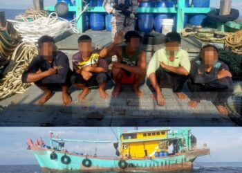 SERAMAI lima nelayan warga Myanmar  ditahan Maritim Malaysia Pulau Pinang, kira-kira 27 batu nautika dari barat laut Pulau Kendi, semalam atas pelbagai kesalahan.
