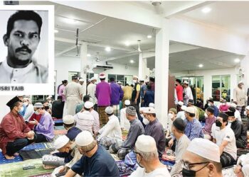 ALLAHYARHAM Yusri Taib meninggal dunia ketika menunaikan solat Isyak di Masjid An-Nur Saujana Utama, Sungai Buloh, Selangor malam kelmarin.