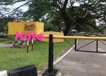 CONTENGAN perkataan biadab menggunakan penyembur cat di satu lokasi di Taiping. - MEDIA SOSIAL