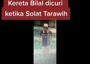 TANGKAP layar wajah pencuri kereta Tok Bilal sebuah masjid di Rompin, Pahang. - FOTO /IHSAN TIKTOK @PUTERASEMANTAN