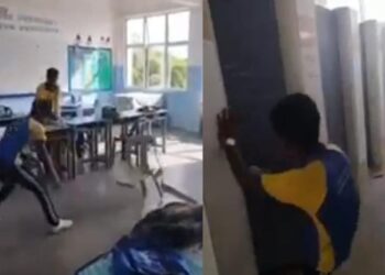 TANGKAP layar video yang menunjukkan pelajar merosakkan harta benda sekolah yang tular dalam media sosial yang didakwa berlaku di sebuah sekolah menengah kebangsaan di SPS, Pulau Pinang.