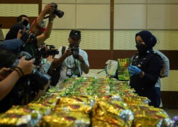 DADAH yang berjaya dirampas dalam operasi Jabatan Siasatan Jenayah  Narkotik Bukit Aman, baru-baru ini. - UTUSAN/SHIDDIEQIIN ZON