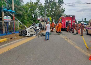 Kejadian kemalangan membabitkan enam buah kenderaan termasuk sebuah lori di simpang tiga, Kilometer 15, Jalan Kuala Pilah-Simpang Pertang tengah hari tadi.