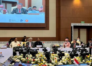 SAIFUDDIN Abdullah ketika berucap mewakili Malaysia pada Mesyuarat Khas Menteri Luar ASEAN-India di New Delhi semalam. - Foto ihsan Wisma Putra