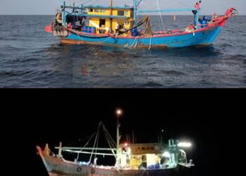 DUA buah bot nelayan tempatan di tahan Maritim Malaysia di perairan Pulau Pinang semalam selepas didapati menggajikan PATI sebagai kru.