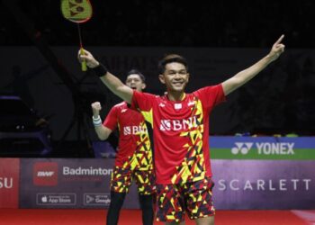 PASANGAN beregu lelaki Indonesia, Fajar Alfian dan Rian Ardianto