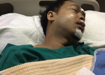 KEADAAN Fedtri Yahya ketika di sebuah hospital di Petaling Jaya, semalam.