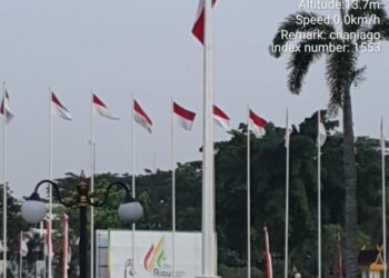 KEJADIAN bendera dikibarkan terbalik di Riau.
