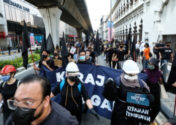 PESERTA  protes #Lawan di Dataran Merdeka hari ini.
