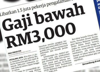 KERATAN laporan muka depan akhbar Utusan Malaysia semalam.