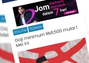 KERATAN laporan akhbar Utusan Online.