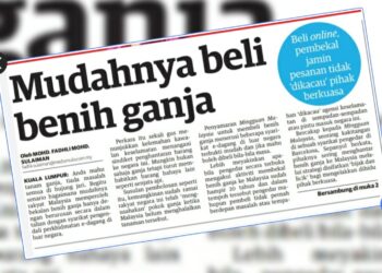 KERATAN laporan muka depan Mingguan Malaysia semalam.