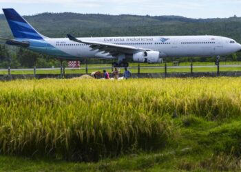 BILANGAN pesawat Garuda Indonesia yang beroperasi juga semakin berkurangan.-AFP