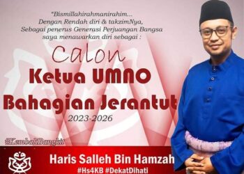 HARIS SALLEH Hamzah menawarkan diri bertanding jawatan Ketua UMNO Bahagian Jerantut sesi 2023-2026.