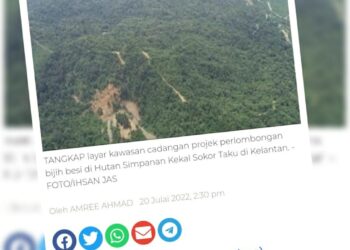 KERATAN laporan Utusan pada 20 Julai lalu.