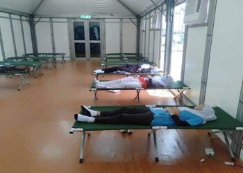 KATIl-katil pesakit yang disediakan di Hospital Medan MERCY berdekatan Hospital Temenggong Seri Maharaja Tun Ibrahim, Kulai di Johor.