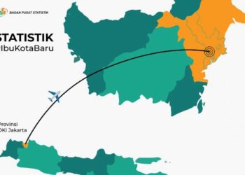 INDONESIA akan meneruskan rancangan memindahkan ibu negara ke kepulauan Borneo mulai suku pertama 2024. – IHSAN BPS