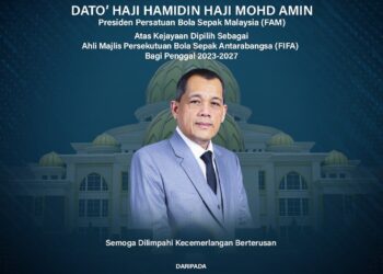 Agong menzahirkan ucapan tahniah kepada Hamidin yang dipilih sebagai Ahli Majlis FIFA semalam.