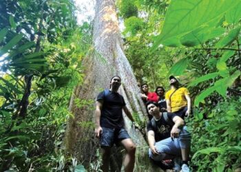 Suasana kehijauan hutan Kampung Janda Baik di Bentong, Pahang laluan menuju ke Air Terjun Tampik.