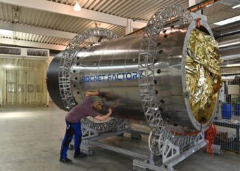 ROCKET Factory Augsburg menjalankan ujian pertama roket RFA One pada bulan lalu. - AFP