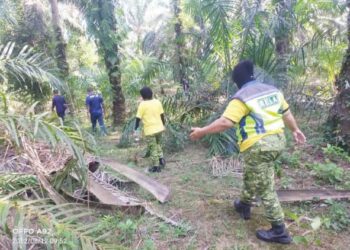 USAHA mencari dan menyelamat Painah Siwan di Kampung Parit Kasih Sayang,  Senggarang, Batu Pahat.