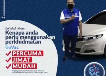 ORANG ramai hanya perlu mengisi borang di pautan Google Form yang disediakan untuk menempah perkhidmatan Govac jika ingin ke PPV di Johor.