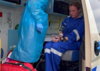 Kristine Grodem, 35, wanita warga Norway itu dibawa ke Stadium Mersing pada pukul 12.05 tengah hari dengan menggunakan pesawat udara Agensi Penguatkuasaan Maritim Malaysia (Maritim Malaysia).