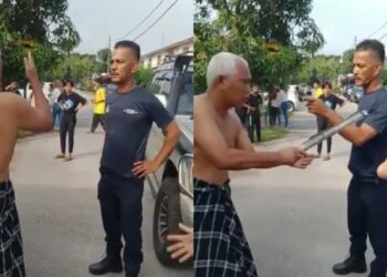 TANGKAP layar daripada video tular mengenai kejadian perselisihan faham yang berlaku dekat kawasan perumahan di Bandar Sultan Suleiman di Klang, Selangor, baru-baru ini.