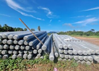 KAYU pelapik tiang elektrik yang patah sebelum bergolek dan menghempap tiga kanak-kanak termasuk seorang meninggal dunia dalam kejadian di Kampung Belukar, Changlun di Kubang Pasu.