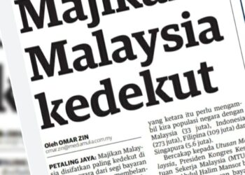 KERATAN laporan muka depan Utusan Malaysia, semalam.