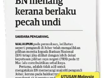 KERATAN akhbar Utusan Malaysia 19 Mac 2022.