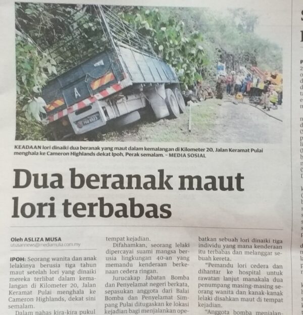 Keratan Surat Khabar Kebakaran