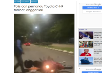 PEMANDU langgar lari menyerah diri pada pukul 1.45 pagi tadi di Balai Polis Trafik Ibu pejabat Polis Daerah (IPD) Iskandar Puteri, Johor.