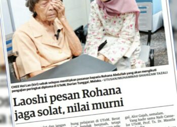 KERATAN laporan Utusan Malaysia semalam.