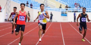 AKSI Jonathan Nyepa di peringkat saringan acara 200 meter pada Sukan SEA 2021- SHIDDIEQIN ZON