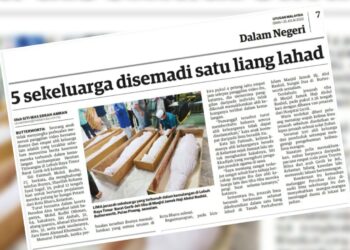 KERATAN laporan Utusan Malaysia mengenai nahas mengorbankan lima sekeluarga berhampiran Hentian Titiwangsa di Jalan Raya Timur Barat (JRTB) Gerik-Jeli di Gerik, Perak.