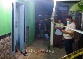 LOKASI kejadian ustaz ditembak di depan rumahnya di Tangerang. - AGENSI
