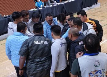 PEMAIN Malaysia meraikan kejayaan menumpaskan Korea Selatan pada separuh akhir Piala Dunia di Korea Selatan hari ini. - IHSAN MASTAF