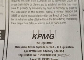 Salinan notis kepada pemiutang yang dikaitkan dengan syarikat penerbangan MAS tular di media sosial.