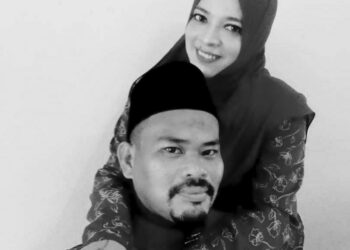 GAMBAR kenangan Faizul Azman Awang dan Habsah Ismail yang maut dalam kemalangan di Kampung Selamat, Sungai Tong, Setiu, Terengganu, semalam.