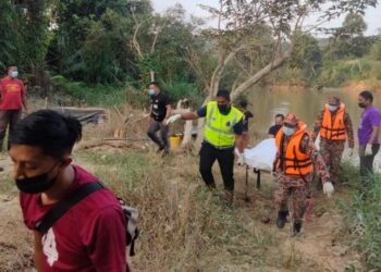 MAYAT Zaradah Othman ditemukan penduduk di tebing sungai Lubuk Telor, di pinggir bandar Kuala Lipis di Lipis, Pahang. - IHSAN IPD LIPIS