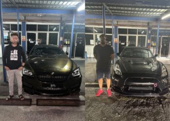 EMPAT pemandu kereta mewah ditahan di kawasan rehat dan rawat (R&R) Awan Besar.