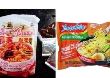 Kementerian Kesihatan mengarahkan produk mi segera Mi Kari Putih Penang Alai dari Malaysia dan Mi Segera jenama Indomie Perisa Ayam Spesial dari Indonesia ditarik balik dari pasaran. - Gambar KKM