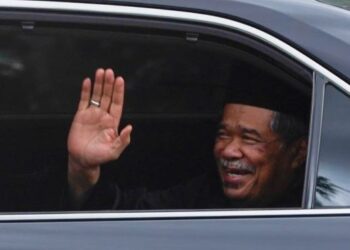 MOHAMAD Sabu tersenyum sambil melambai kepada pengamal media selepas selesai mengangkat sumpah jawatan di Istana Negara, petang tadi. - FOTO/AMIR KHALID