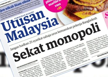 KERATAN laporan Utusan Malaysia semalam.