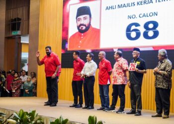 MUZAFAR Ali Khan Mohd Sidek (kiri) bertanding sebagai calon MKT UMNO.