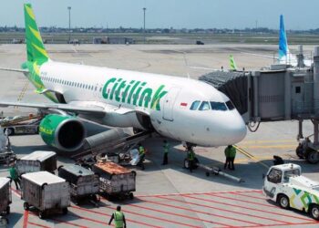 PESAWAT Citilink penerbangan Jakarta-Batam mendarat cemas di Palembang. - AGENSI