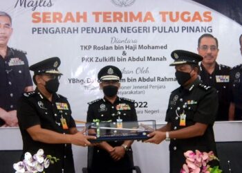 IBRISAM Abdul Rahman ketika menghadiri majlis serah terima tugas Pengarah Penjara Pulau Pinang di Georgetown hari ini.