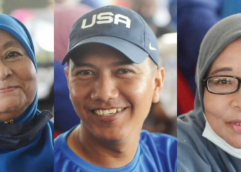 (Dari kiri) SITI FATIMAH ABU BAKAR, MUHAMMAD KHARUL NIZAM DAN ZAITON ISMAIL